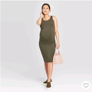 Olive green tshirt maternity dress Isabel Maternity XL